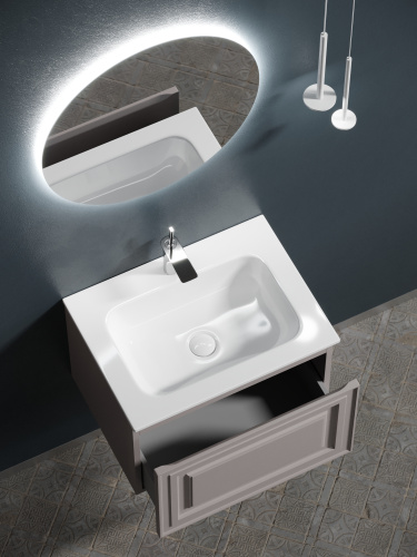 Тумба под раковину Sancos Very VR60SM 59х45х41 подвесная цвет бежевый - фото 5